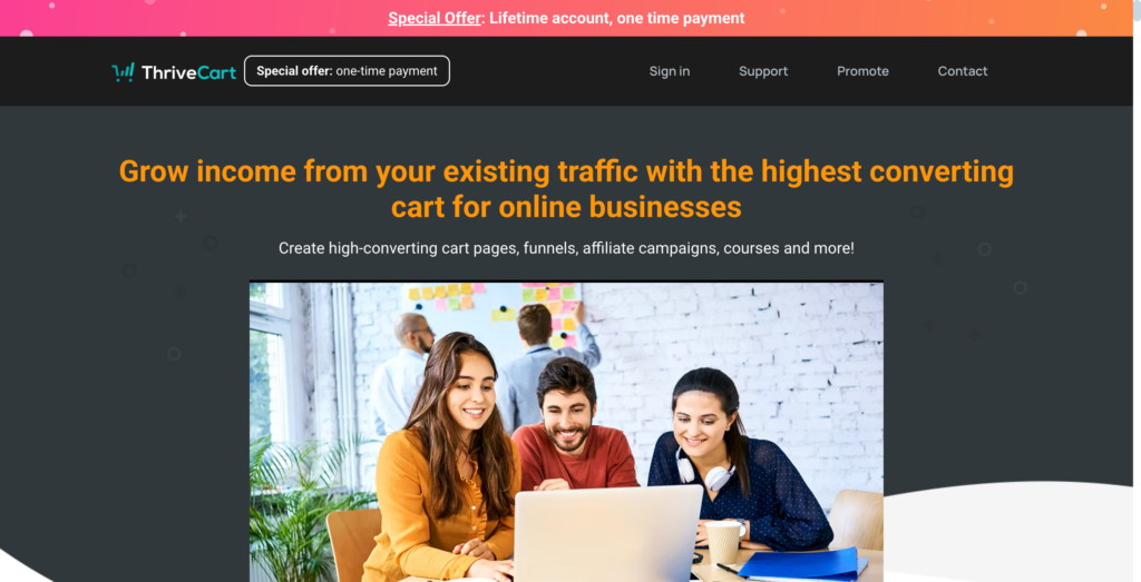 the thrivecart website