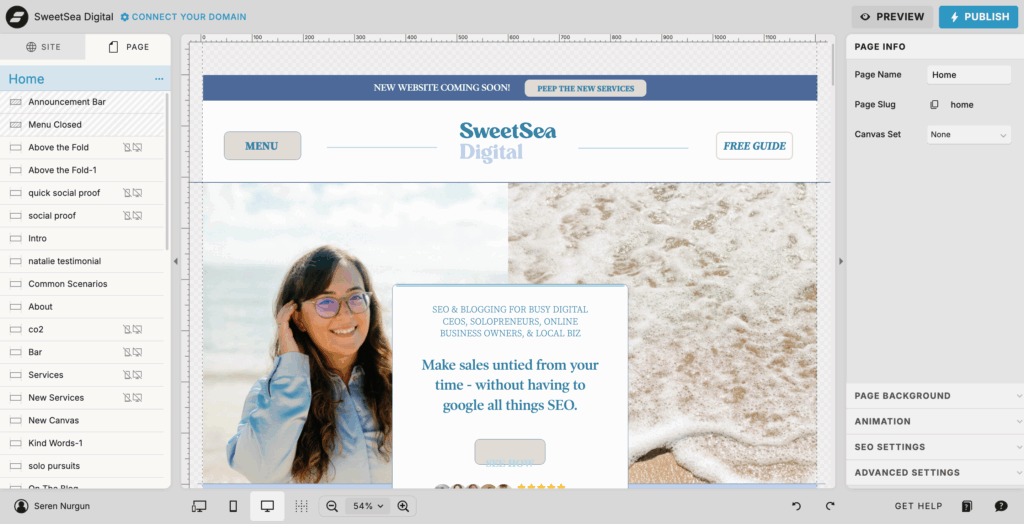 an inside look at the website editor inside showit